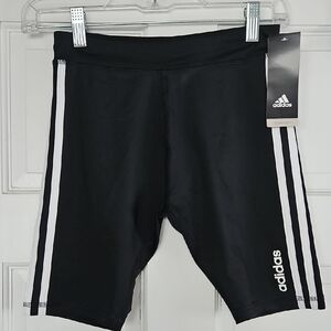 Adidas Black Sporty Shorts with White Stripes Girls Sz Large 14 Exercize